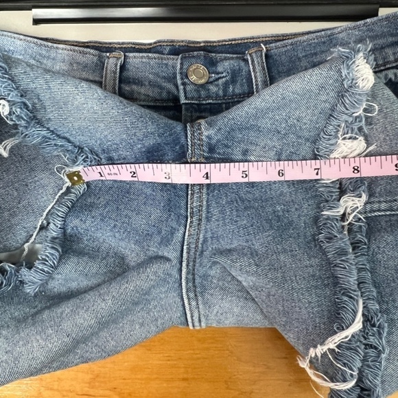 Gap Button Fly Distressed Western Coquette Chic Rodeo Cowgirl Denim Shorts Sz 26 - Picture 5 of 7